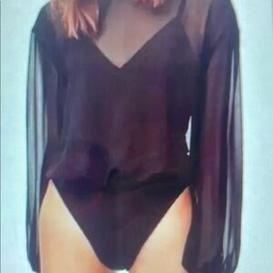 Elegant Black Sheer Bodysuit